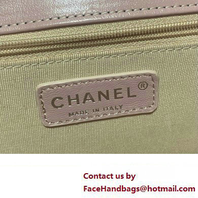 Chanel Tweed  &  Silver-Tone Metal Pink  &  Light Beige Mini Flap Bag AS4051 2023